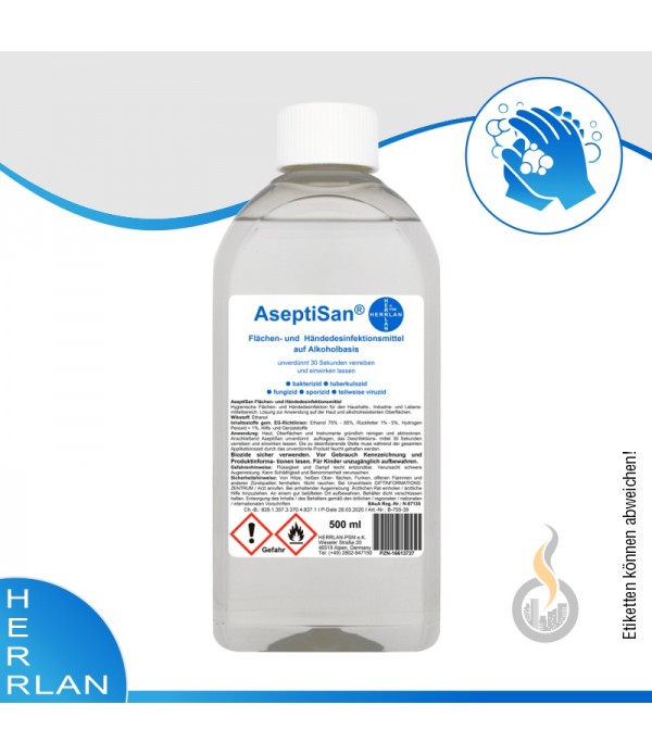 HERRLAN AseptiSan Hand Desinfektionsmittel - 500 m...