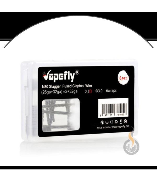 6x Vapefly Staggered Fused Clapton Ni80 Prebuilt C...